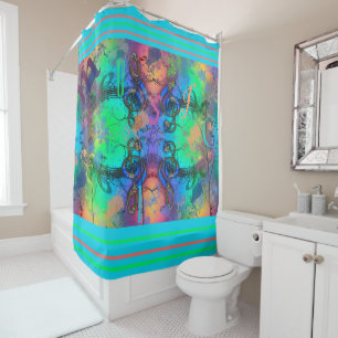 Stylish Colorful Music Abstract Shower Curtain