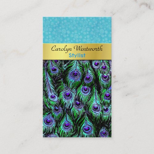Stylish Colorful Peacock Business Card