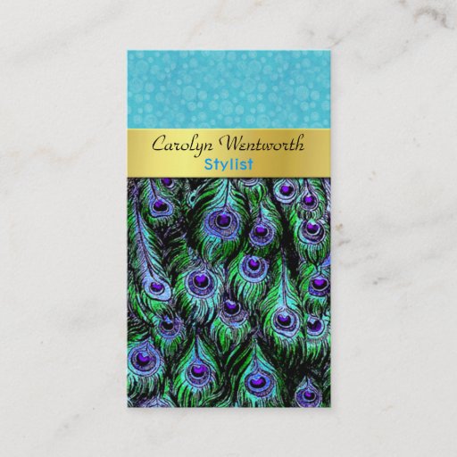 Customizable Stylish Colorful Peacock Business Card