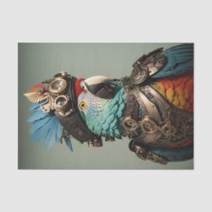 Stylish Colorful Steampunk Parrot Tissue Paper