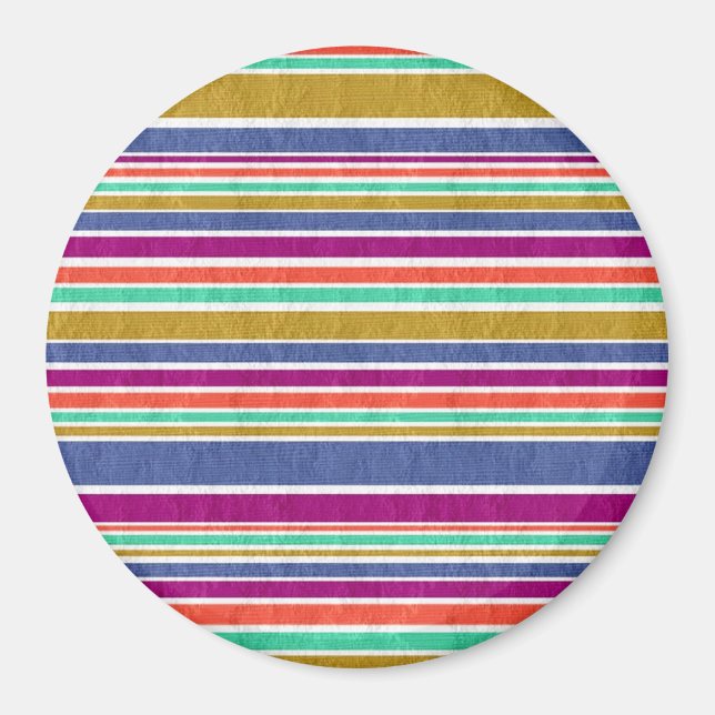 Stylish Colorful Stripes Pattern Magnet (Front)