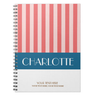 Stylish Colorful Stripes Personalized Monogrammed Notebook