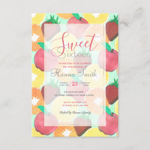 Stylish Colorful Summer Fruits Design Invitation