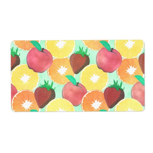 Stylish Colorful Summer Fruits Design Label