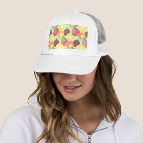 Stylish Colorful Summer Fruits Design Trucker Hat