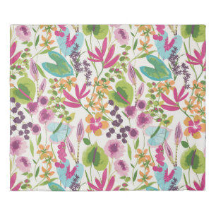 Stylish Colorful Summer Tropical Floral Pattern Duvet Cover