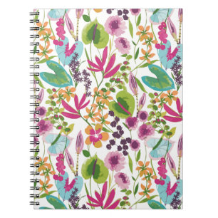 Stylish Colorful Summer Tropical Floral Pattern Notebook