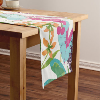 Stylish Colorful Summer Tropical Floral Pattern Short Table Runner