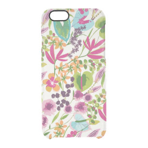 Stylish Colorful Summer Tropical Floral Pattern Clear iPhone 6/6S Case