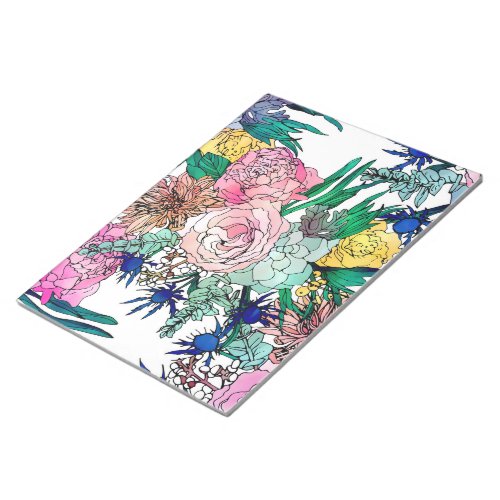 Stylish Colorful Watercolor Floral Pattern Notepad