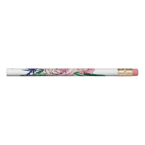 Stylish Colorful Watercolor Floral Pattern Pencil
