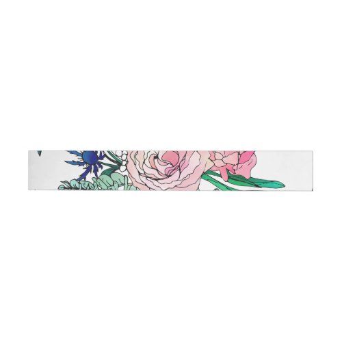 Stylish Colorful Watercolor Floral Pattern Wrap Around Label