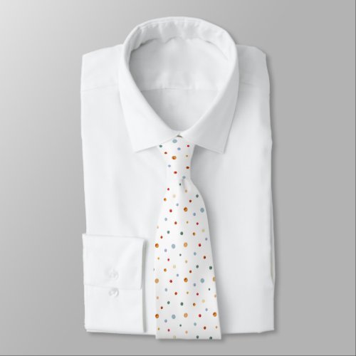 Stylish Colorful Watercolor Polka Dot Pattern Neck Tie