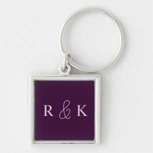Stylish colorful wedding monogrammed keychain