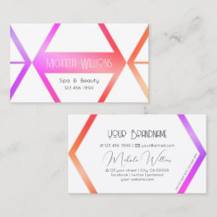 Stylish Colorful with White Geometric Multicolored Business Card