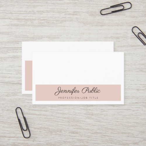 Stylish Colors Modern Sleek Plain Elegant Business Card