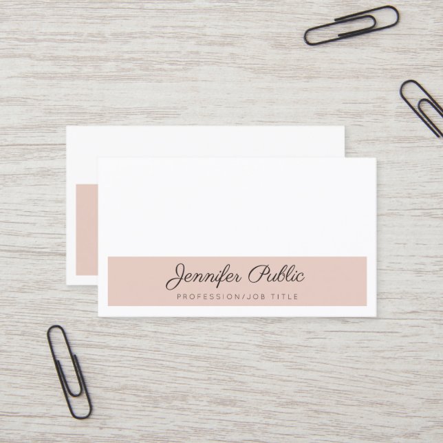 Stylish Colors Modern Sleek Plain Elegant Business Card (Front/Back In Situ)