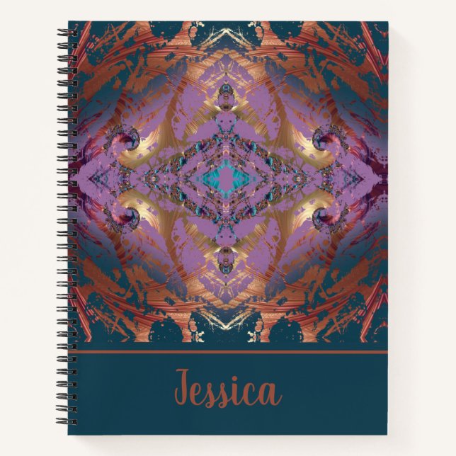 Stylish Colors Monogram Notebook (Front)