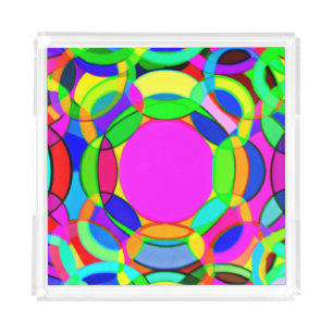 Stylish Colors Patterns Art Acrylic Tray
