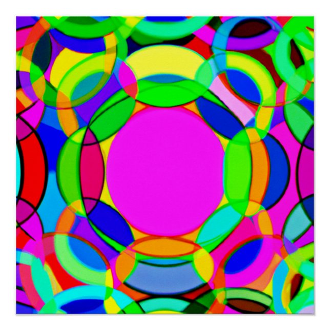 Stylish Colors Patterns Art Poster (Front)