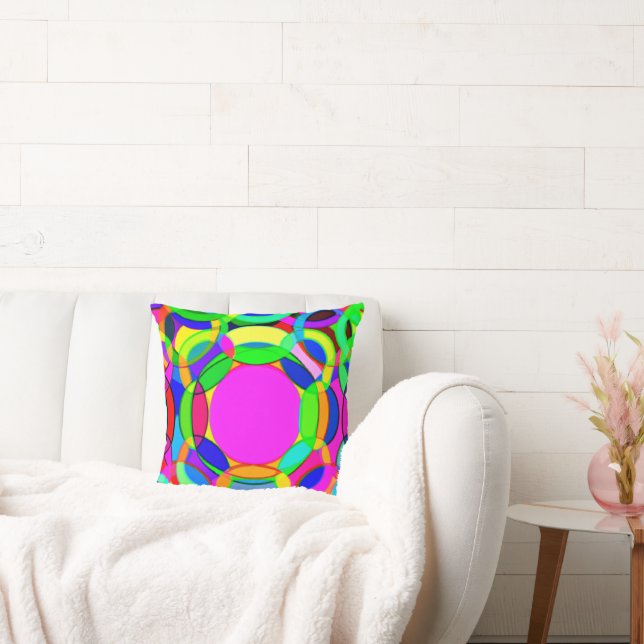 Stylish Colors Patterns Art Throw Pillow (Couch)
