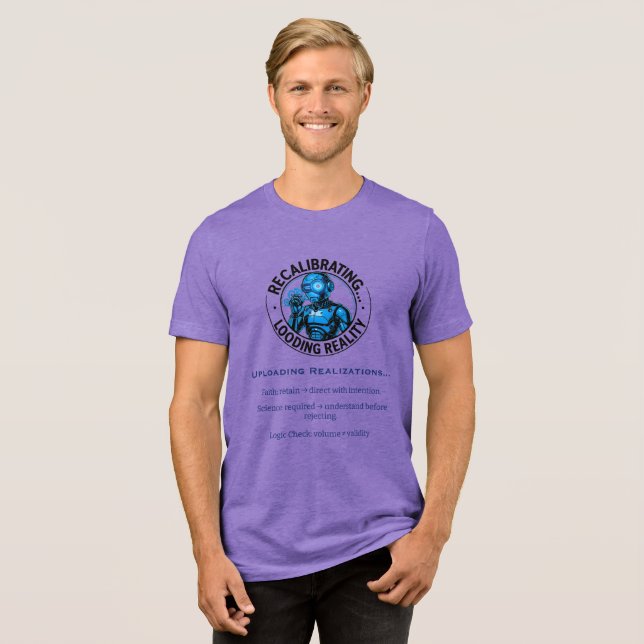 Stylish Colors - Robots Reality Check Tri-Blend Shirt (Front Full)