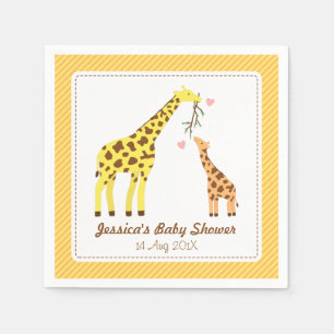 Stylish Colourful Giraffe Calf Baby Shower Party Paper Napkins