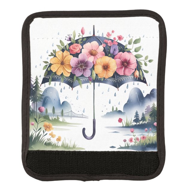 Stylish & Comfortable Travel Accessory Floral Luggage Handle Wrap (Front)