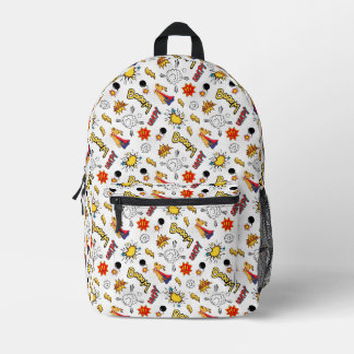 Stylish Comic Book Inspired Printed Backpack