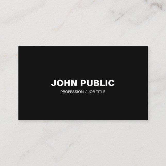 Stylish Company Plain Black And White Professional Business Card (Front)