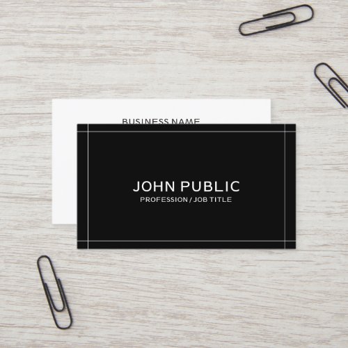 Stylish Company Plain Modern Black White Trending Business Card