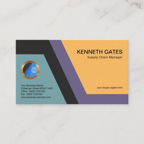 Stylish Connection Stripes Supply Chain Management Business Card