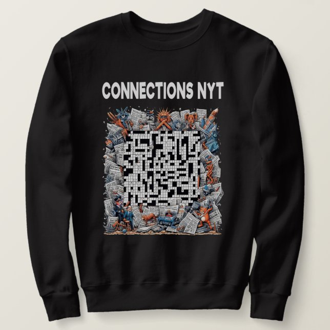 Stylish Connections NYT Design Black Sweatshirt (Design Front)