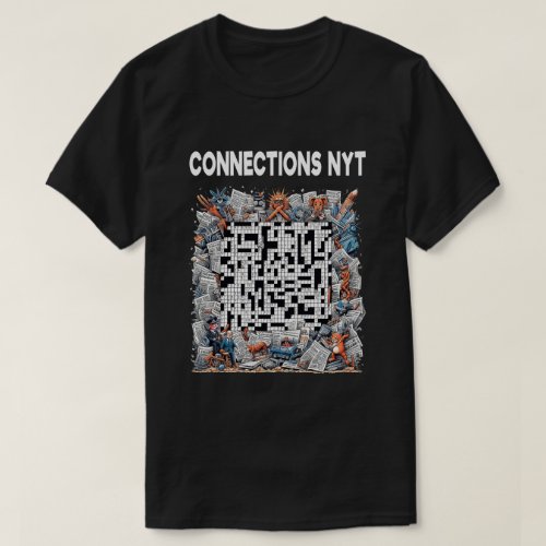 Stylish Connections NYT Design Black T_Shirt
