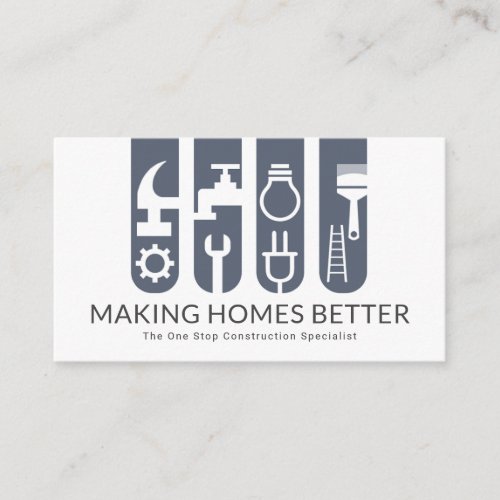 Stylish Construction Tools Banner Business Card