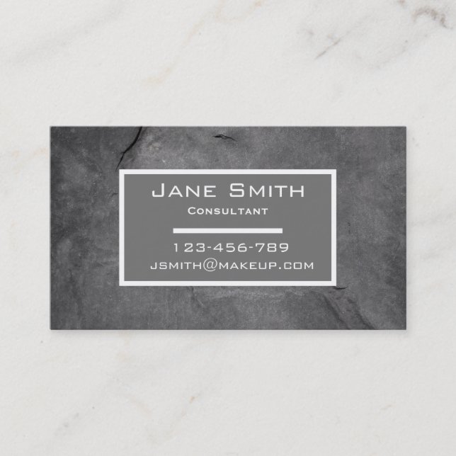 Stylish consultant gray slate business card (Front)