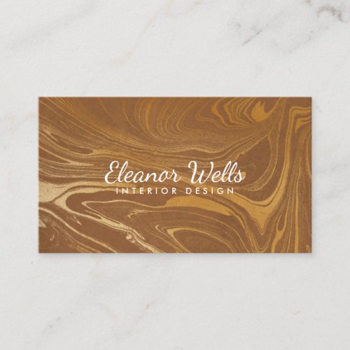 Stylish Contemporary Abstract Gold Marble Custom Business Card