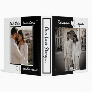 Stylish Contemporary Black & White Wedding Binder