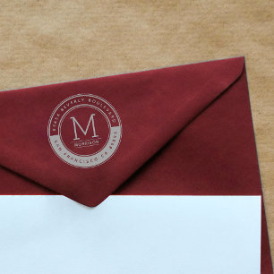 Stylish Contemporary Gray Monogram Return Address Self-inking Stamp