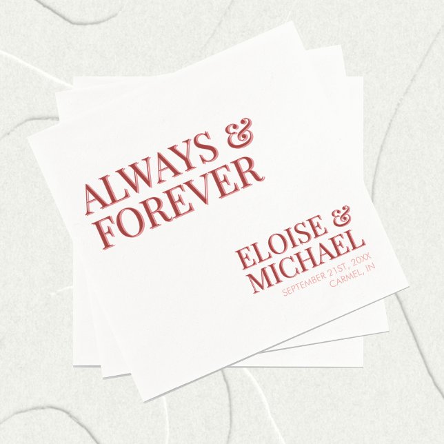 Stylish Contemporary Pink and Red Wedding Napkins (Stylish Contemporary Pink and Red Wedding Napkins)