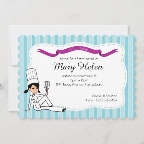 Stylish Cooking Party Personalized Invitation