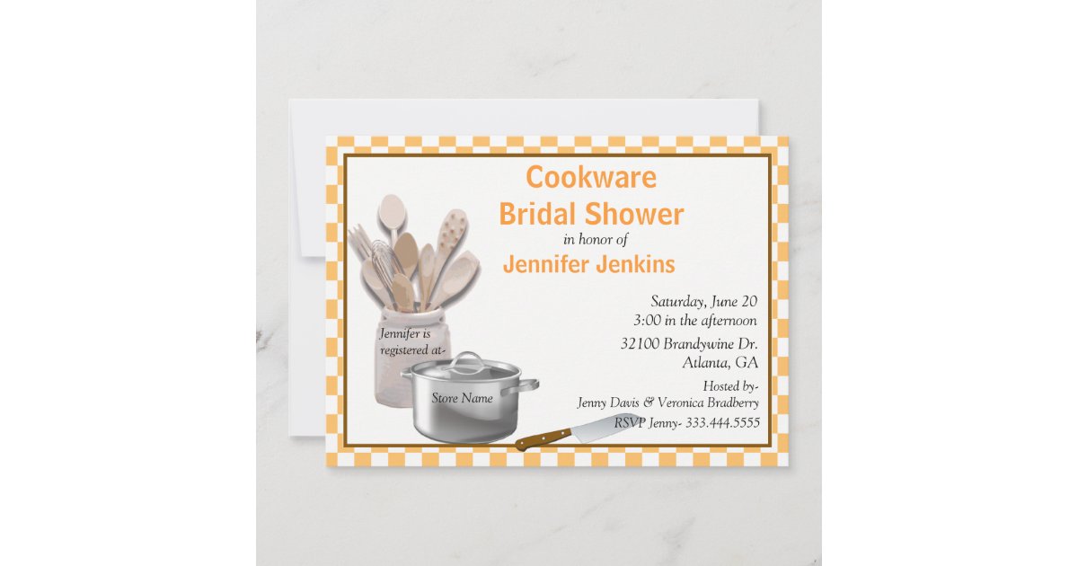 Stylish Cookware Bridal Shower Invitation Zazzle