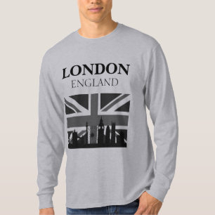 Stylish Cool Black Gray London Union Jack T-Shirt