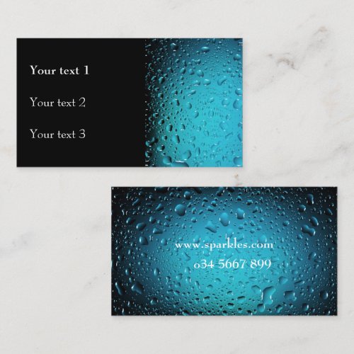 Stylish Cool Blue water drops Business Cards