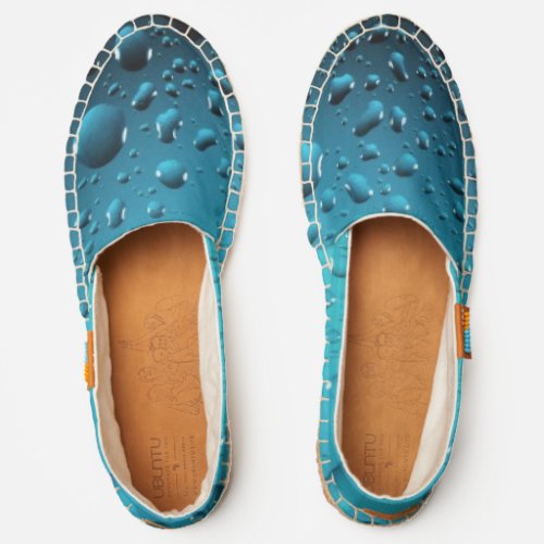 Stylish Cool Blue water drops Espadrilles