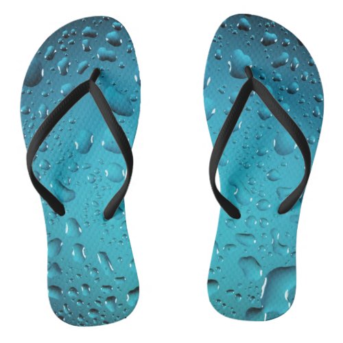 Stylish Cool Blue water drops Flip Flops