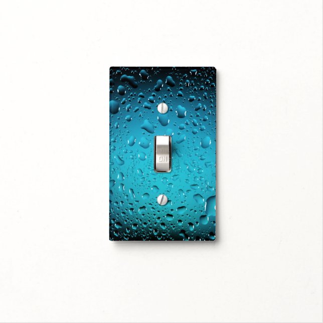 Stylish Cool Blue water drops Light Switch Cover (In Situ)