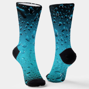 Stylish Cool Blue water drops Socks