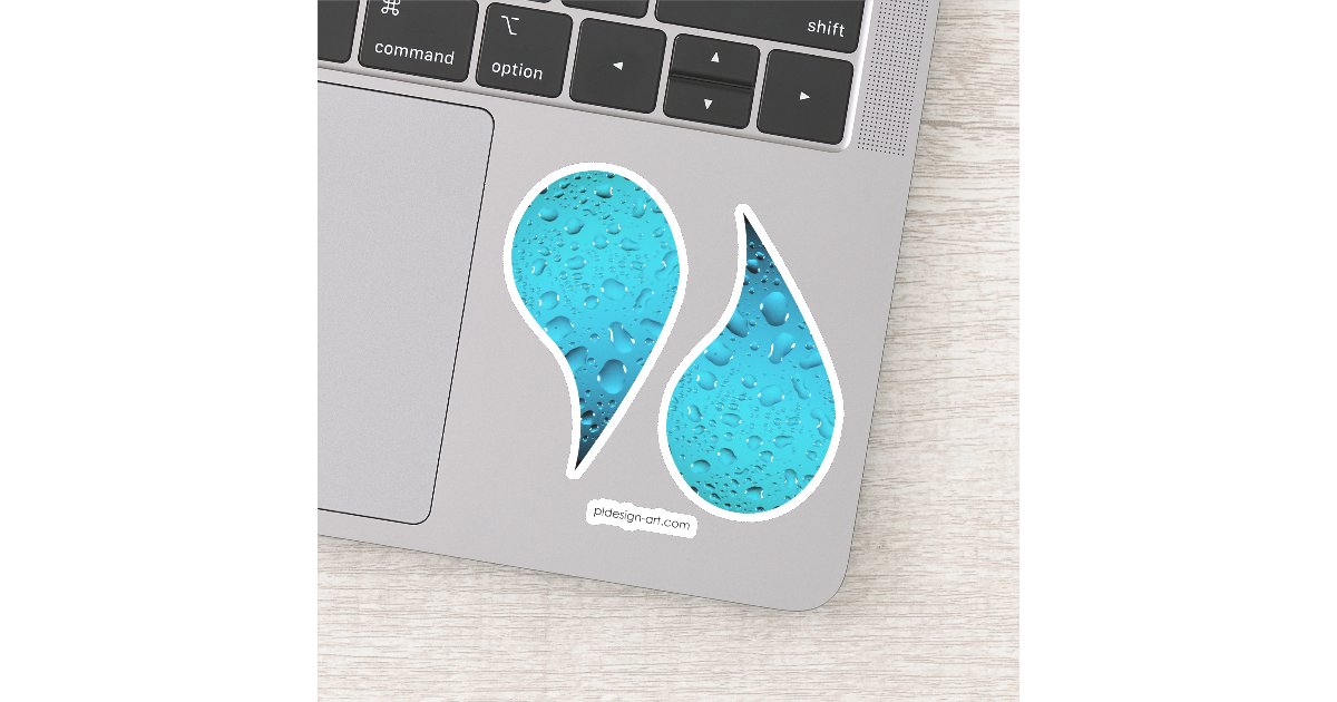 Waterdrops Sticker Design Stylish Cool Blue water drops Sticker | Zazzle