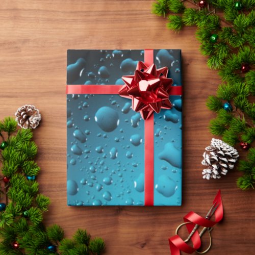 Stylish Cool Blue water drops Wrapping Paper